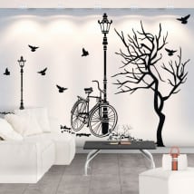 Vinile decorativo autunno in bicicletta