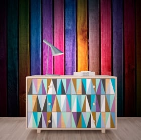 Murali in vinile con effetto legno rustico