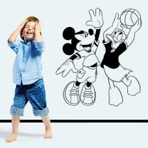 Vinile topolino e paperino giocando a basket