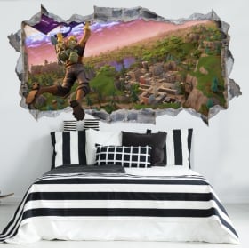 Vinile decorativo e adesivi fortnite videogioco 3d