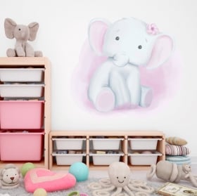Vinile e adesivi per bambini o neonati elefante e coniglio