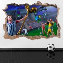 Vinile decorativo 3d videogioco fortnite coppa del mondo