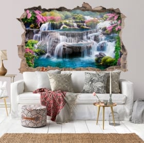 Vinili buco muro 3d cascate in tailandia