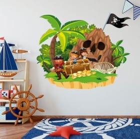 Vinile per bambini pirata sull'isola