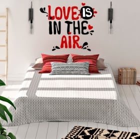 Adesivi murali gatti con testo love in acquerello