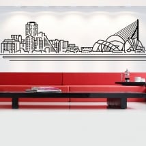 Vinile e adesivi skyline della città di valencia