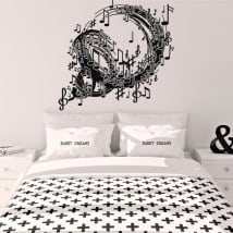 Vinile decorativo spirale con note musicali