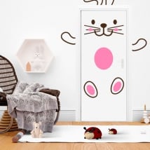 Vinile per porta coniglio felice