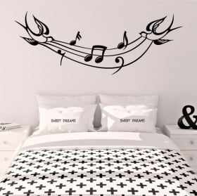 Vinile decorativo spirale con note musicali