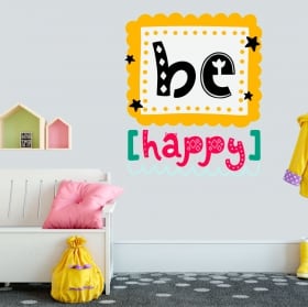 Vinile decorativo frase inglese don't worry be happy