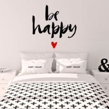 Vinile e adesivi frase be happy