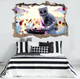 Vinile e adesivi fortnite marshmello dj 3d