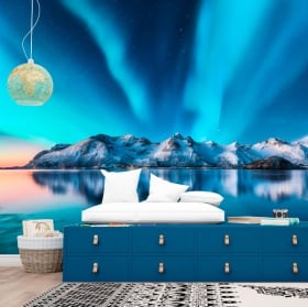 Murales in vinile aurora boreale norvegia