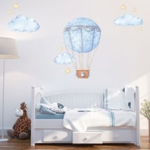 Adesivi in vinile palloncino con nuvole e stelle