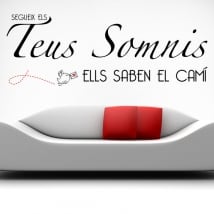 Vinile e adesivi frasi catalane segueix els teus somnis