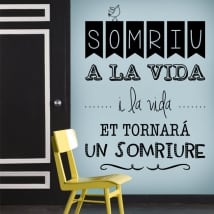 Vinile e adesivi frasi catalane somriu a la vida