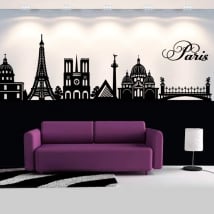 Vinile e adesivi skyline parigi francia