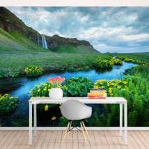Fotomurali cascate di seljalandsfoss islanda