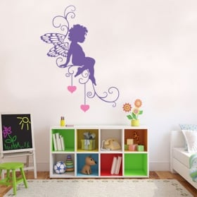 Vinile o adesivi angelo con cuori