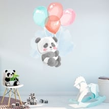 Vinili e adesivi per bambini orso panda con palloncini