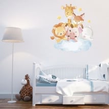 Vinile e adesivi per bambini animali nel cloud