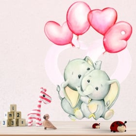 Vinili e adesivi elefanti con palloncini love