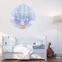 Vinile e adesivi per bambini coniglio sul palloncino