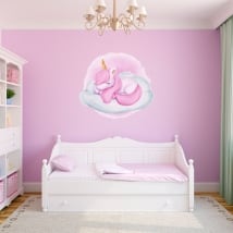 Adesivi in vinile per bambini unicorno nuvola