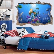 Vinile decorativo 3d videogioco minecraft