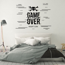 Adesivi per videogiochi game over insert coin