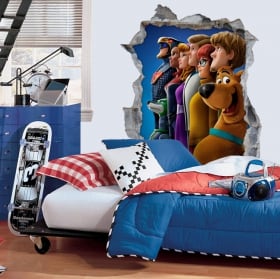 Vinile decorativo e adesivi scooby-doo 3d