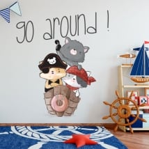Vinile e adesivi per bambini animali sulla barca