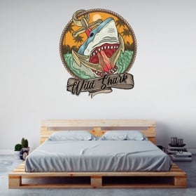 Vinile e adesivi squalo selvaggio