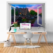 Adesivi murali caffè papeneiland amsterdam finestra 3d
