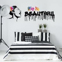 Adesivi in ​​vinile graffiti banksy la vita è bella