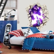 Adesivi in ​​vinile fortnite foro muro 3d