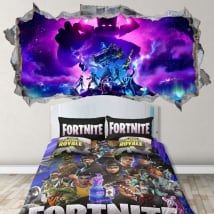 Vinili e adesivi murali 3d video gioco fortnite