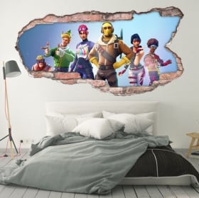 Vinili decorativi pareti 3d videogioco fortnite
