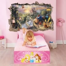 Vinile e adesivi disney buco 3d la bella e la bestia