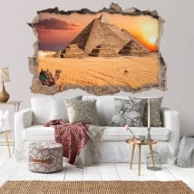 Adesivi murali 3d tramonto egitto piramidi di giza
