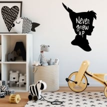 Vinili e adesivi per bambini peter pan con frase in inglese