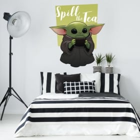 Adesivi in ​​vinile star wars yoda versa il t&egrave;