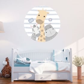 Vinili e adesivi per bambini elefante in mongolfiera