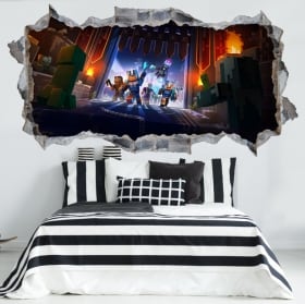 Vinili decorativi e adesivi 3d videogioco di minecraft