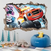 Adesivi in ​​vinile 3d blaze and the monster machines