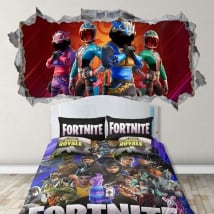 Vinili decorativi pareti videogioco fortnite 3d