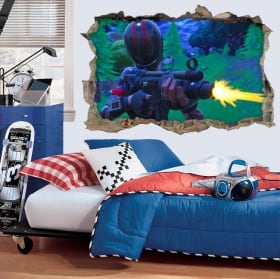 Adesivi e vinili foro videogioco 3d fortnite