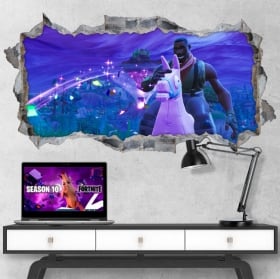 Adesivi buco videogioco fortnite 3d