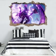 Adesivi foro muro fortnite 3d