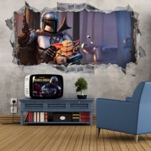 Vinili e adesivi 3d il mandaloriano videogioco fortnite